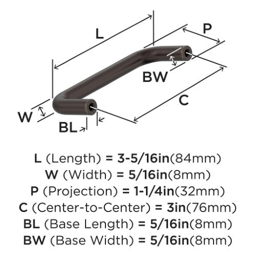 Wire Pulls Carbon Steel Oil Rubbed Bronze Cabinet Pull 4