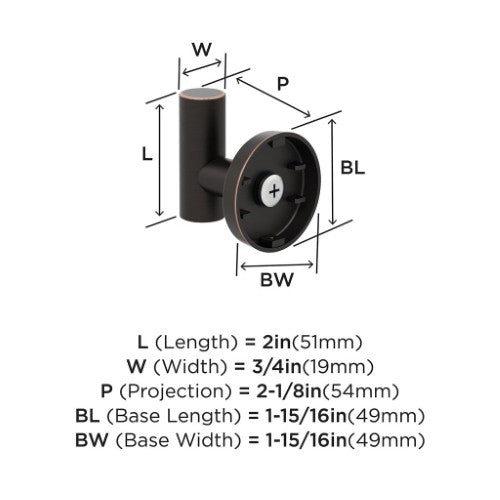 Arrondi Stainless Steel Oil Rubbed Bronze Hook 2