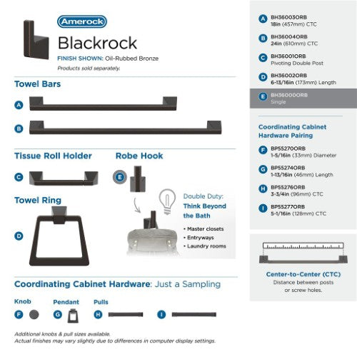 Blackrock Zinc Oil Rubbed Bronze Hook 7