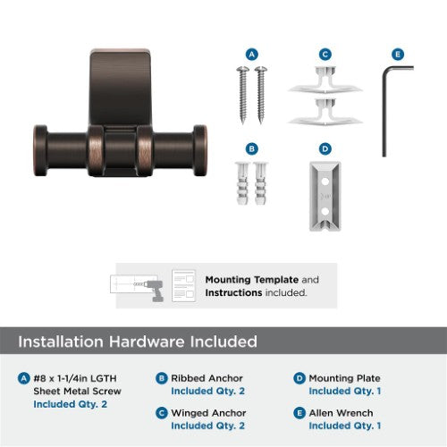 Davenport Zinc & Stainless Steel Oil Rubbed Bronze Hook 3