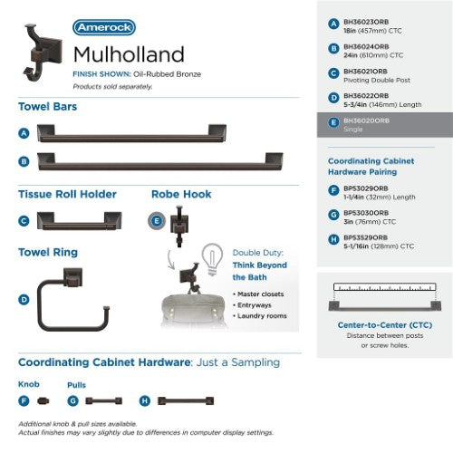 Mulholland Zinc Oil Rubbed Bronze Hook 7