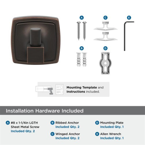 Stature Zinc Oil Rubbed Bronze Hook 3