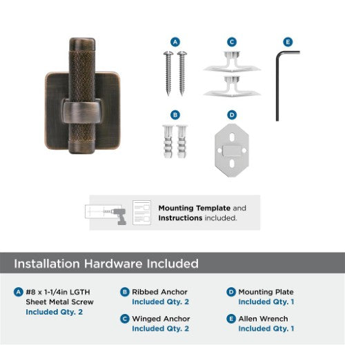 Bronx Zinc & Stainless Steel Oil Rubbed Bronze Hook 3