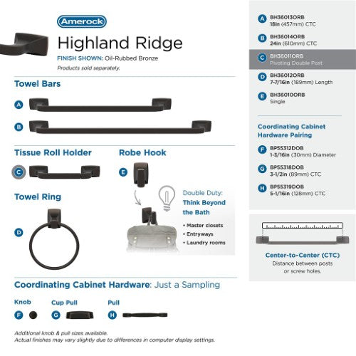 Highland Ridge Zinc Oil Rubbed Bronze Toilet Paper Holder 6