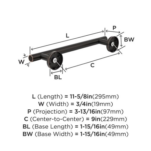 Arrondi Stainless Steel Oil Rubbed Bronze Towel Bar 4