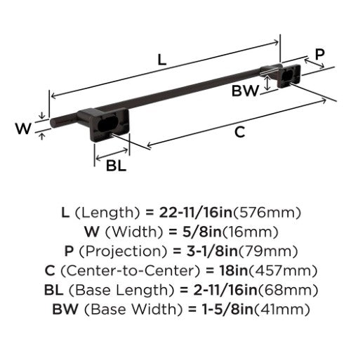 Bronx Zinc & Stainless Steel Oil Rubbed Bronze Towel Bar 5