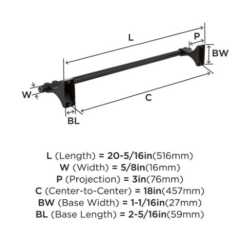 Davenport Zinc & Stainless Steel Oil Rubbed Bronze Towel Bar 5