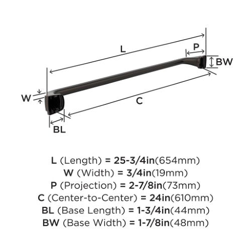 Revitalize Zinc & Stainless Steel Oil Rubbed Bronze Towel Bar 6