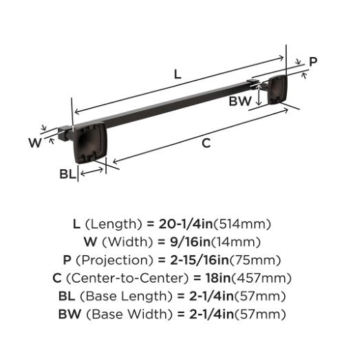 Stature Zinc & Stainless Steel Oil Rubbed Bronze Towel Bar 5