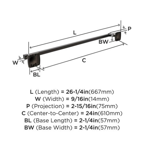 Stature Zinc & Stainless Steel Oil Rubbed Bronze Towel Bar 6