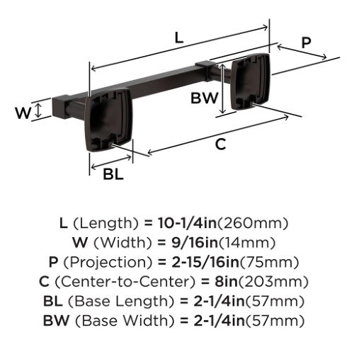 Stature Zinc & Stainless Steel Oil Rubbed Bronze Towel Bar 4