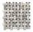 Full Sheet Sample - Oriental White Basket Weave with Gray Dots Marble Mosaic - 1" x 2" x 3/8" Honed