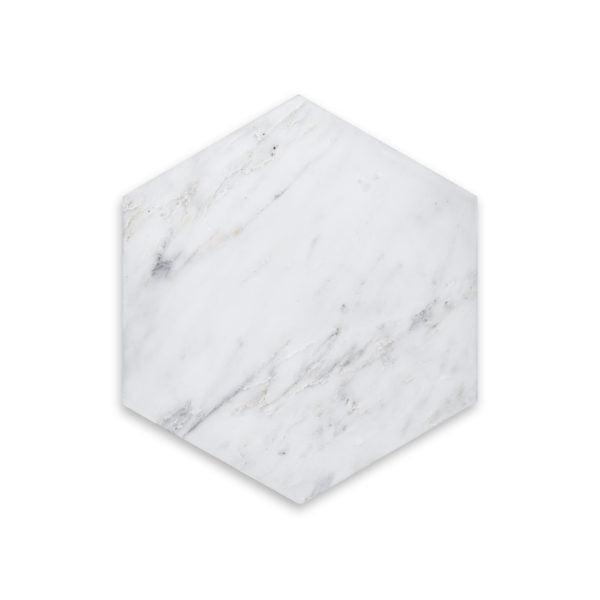 Oriental White Hexagon Marble Tile - Honed 1