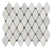 Oriental White Waterjet Polished Marble Mosaic - Fishnet Blue Dot