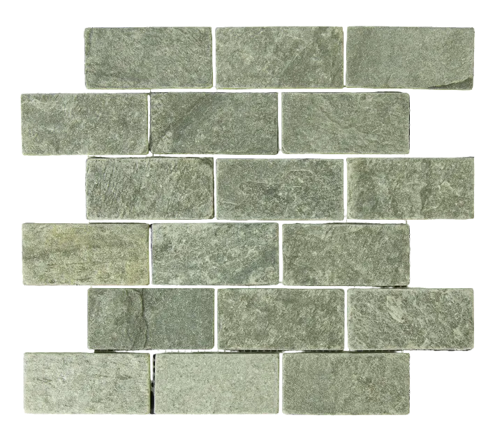 Clearance Sale! Ostrich Gray Slate Mosaic - 2" x 4" Brick