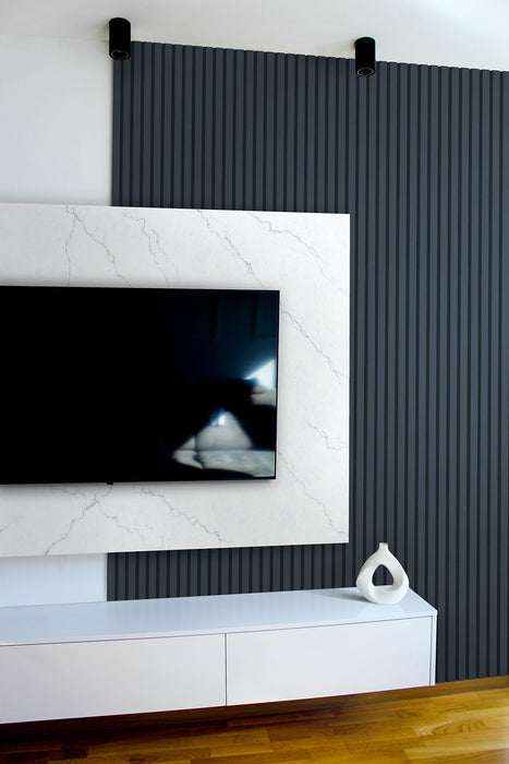 Acoustic Wood Slat Panel Wood Navy Tile Low Gloss 3