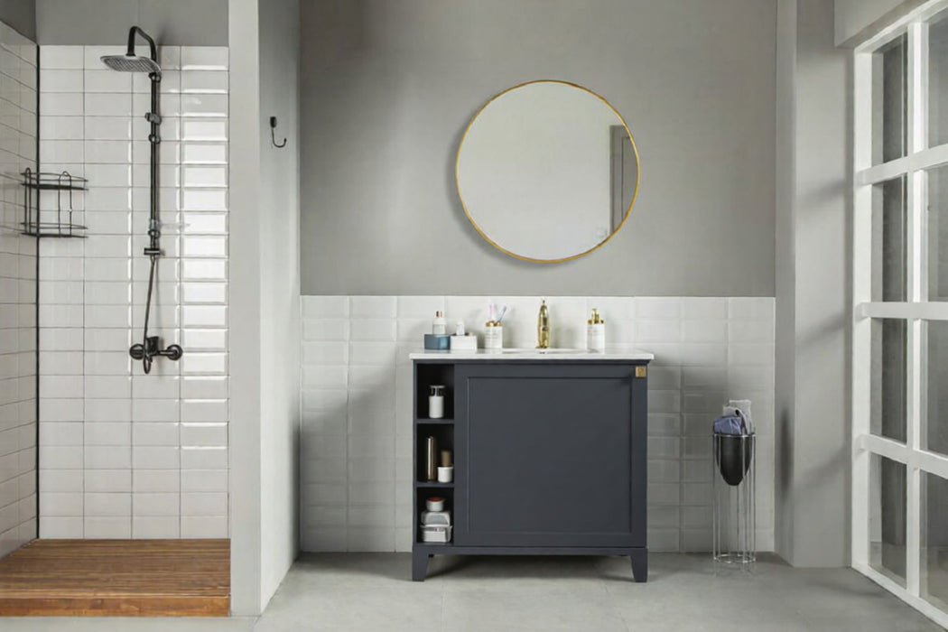 Paloma Wood Dark Grey Bathroom Vanity Dark Grey 2