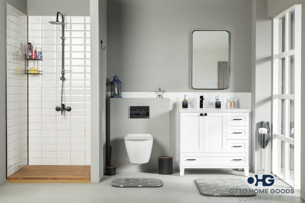 Paloma Wood White Bathroom Vanity White 2