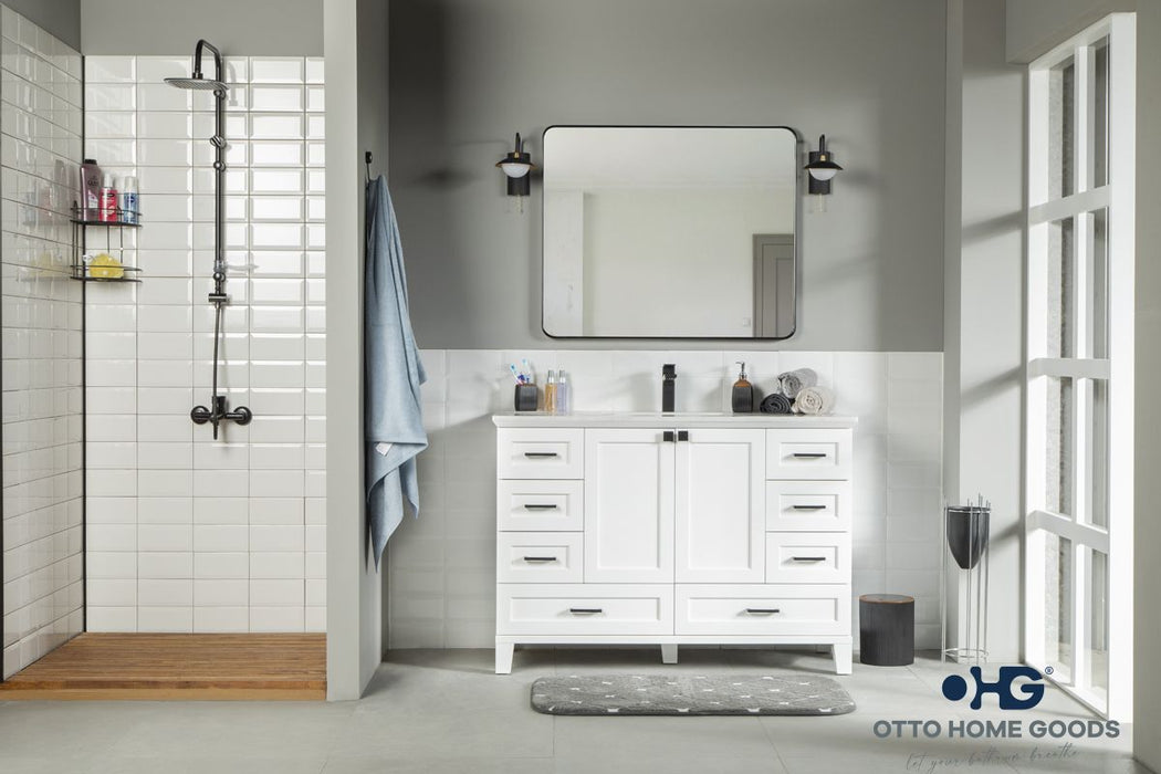 Paloma Wood White Bathroom Vanity White 2