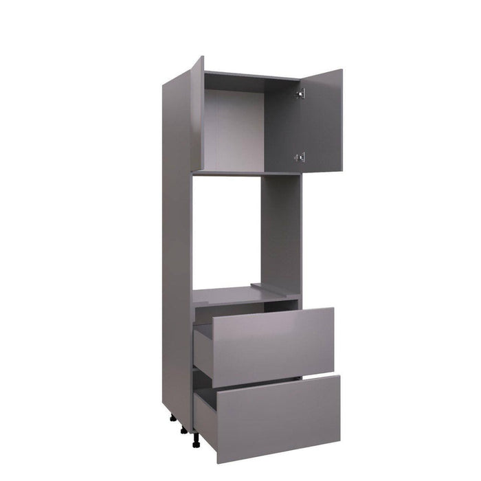 Wallkitchens Wood Grey Glossy Oven Cabinet Grey Glossy 2