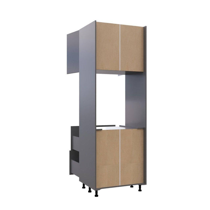 Wallkitchens Wood Grey Glossy Oven Cabinet Grey Glossy 3