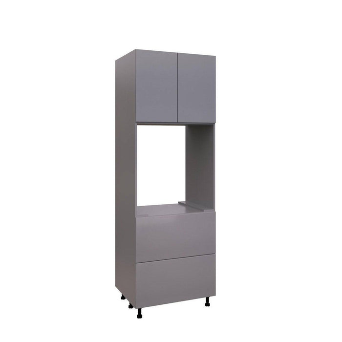 Wallkitchens Wood Grey Glossy Oven Cabinet Grey Glossy 1