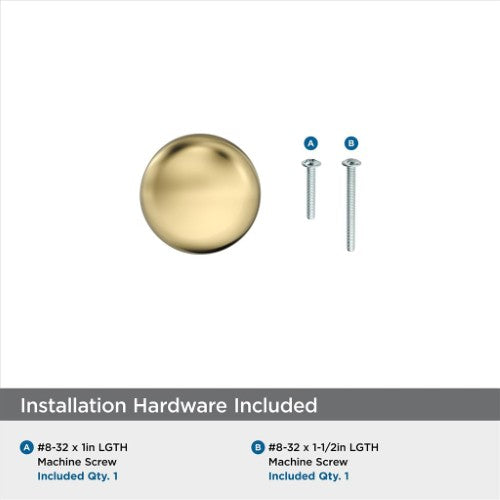 Edona Zinc Polished Brass Cabinet Knob 2