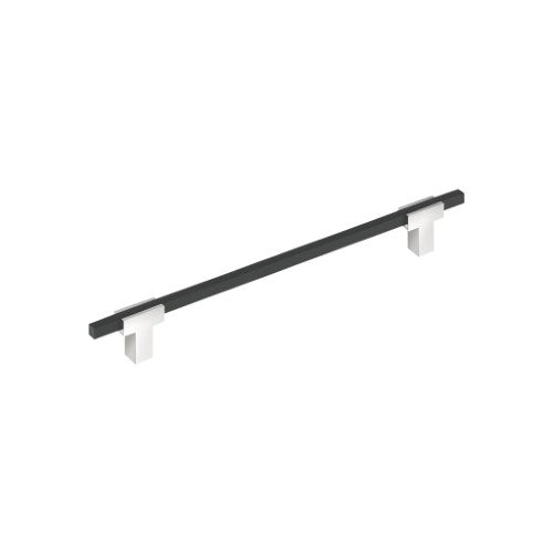 Urbanite Zinc & Aluminum Polished Chrome / Brushed Matte Black Cabinet Pull 6