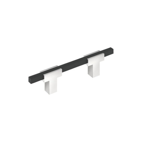 Urbanite Zinc & Aluminum Polished Chrome / Brushed Matte Black Cabinet Pull 1