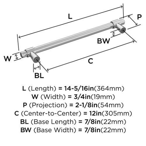 Destine Zinc Polished Chrome Appliance Pull 3