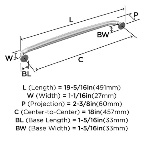 Renown Zinc Polished Chrome Appliance Pull 3