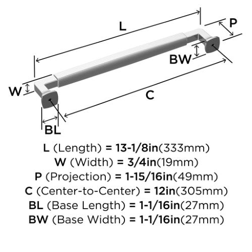 Stature Zinc Polished Chrome Appliance Pull 3