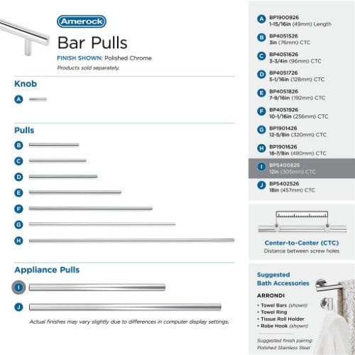 Bar Pulls Carbon Steel Polished Chrome Appliance Pull 17