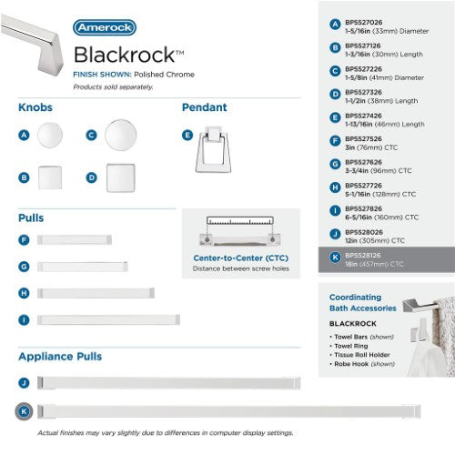 Blackrock Zinc Polished Chrome Appliance Pull 11