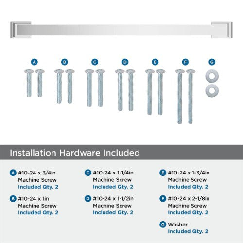 Candler Zinc Polished Chrome Appliance Pull 9