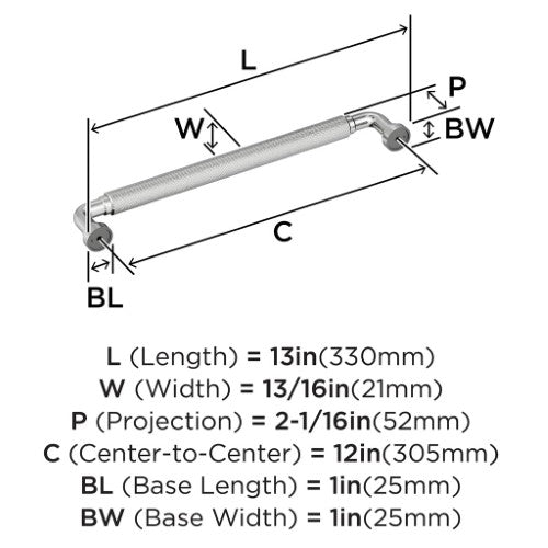 Collet Zinc Polished Chrome Appliance Pull 3