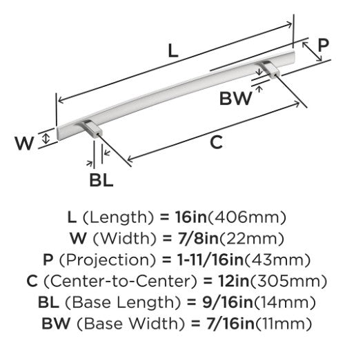 Cyprus Zinc Polished Chrome Appliance Pull 3