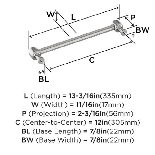 Dupont Circle Zinc Polished Chrome Appliance Pull 4