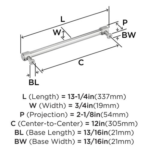 Faraday Zinc Polished Chrome Appliance Pull 3