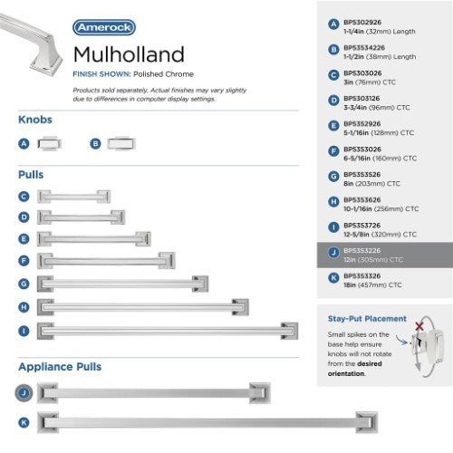 Mulholland Zinc Polished Chrome Appliance Pull 11