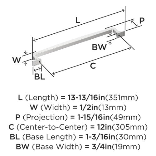 Westerly Zinc Polished Chrome Appliance Pull 3