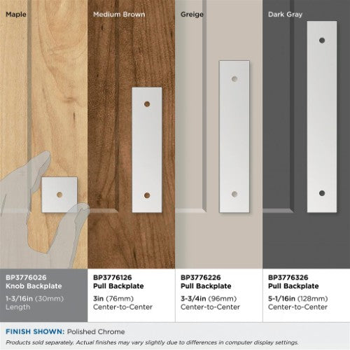 Ladera Zinc Polished Chrome Cabinet Backplate 5