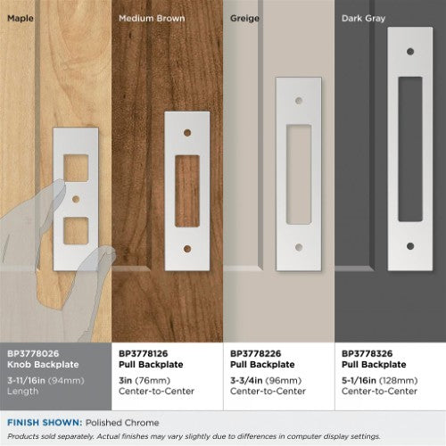 Medora Zinc Polished Chrome Cabinet Backplate 6