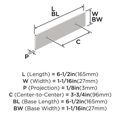 Thoreau Zinc Polished Chrome Cabinet Backplate 10