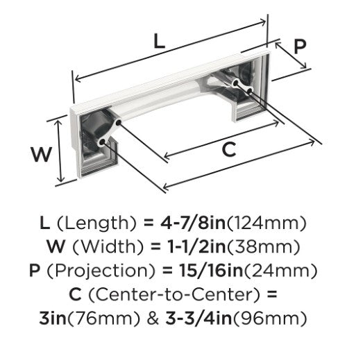 Appoint Zinc Polished Chrome Cabinet Pull 4