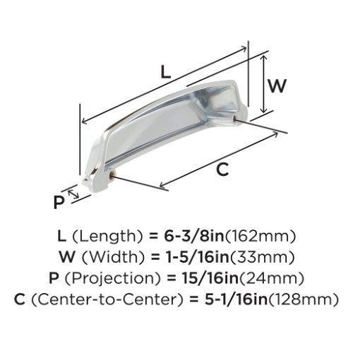 Stature Zinc Polished Chrome Cabinet Pull 2