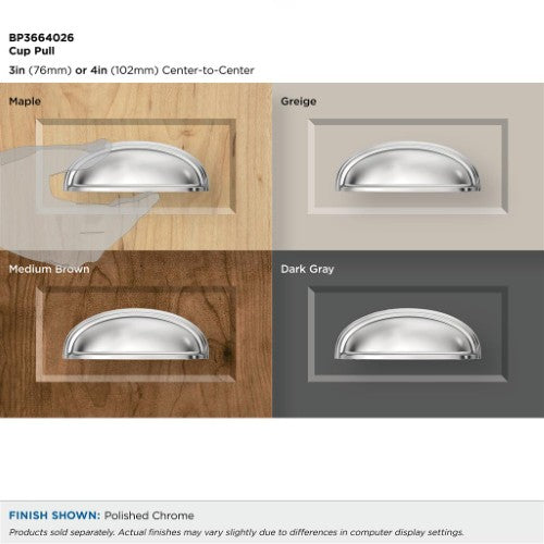 Ashby Zinc Polished Chrome Cabinet Pull 5