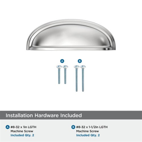 Ashby Zinc Polished Chrome Cabinet Pull 3