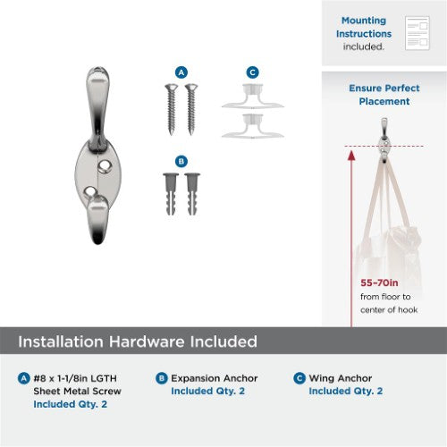 Noble Zinc Polished Chrome Hook 3