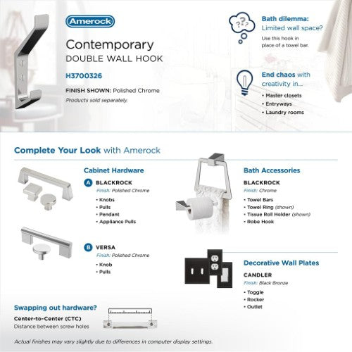 Emerge Zinc Polished Chrome Hook 9